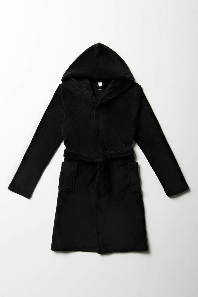 Coral Fleece Gown Black sold by Ackermas