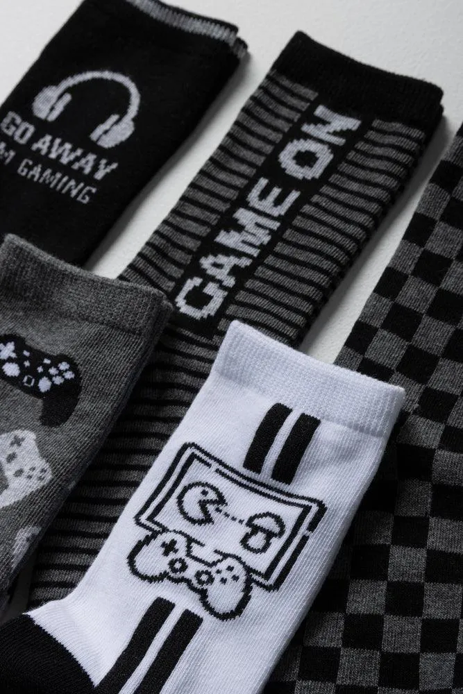 5 Pack Socks Black & Grey sold by Ackermas product image thumbnail 2