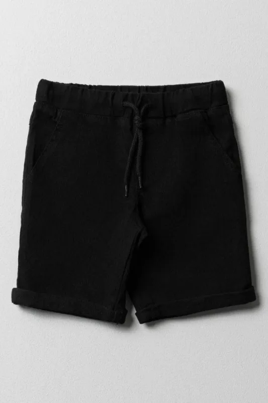Pull On Denim Shorts Black sold by Ackermas