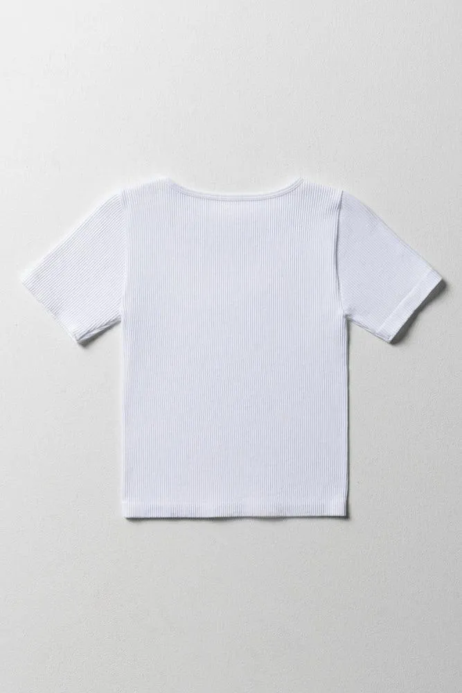 Seamless Short Sleeve T-Shirt White sold by Ackermas product image thumbnail 3