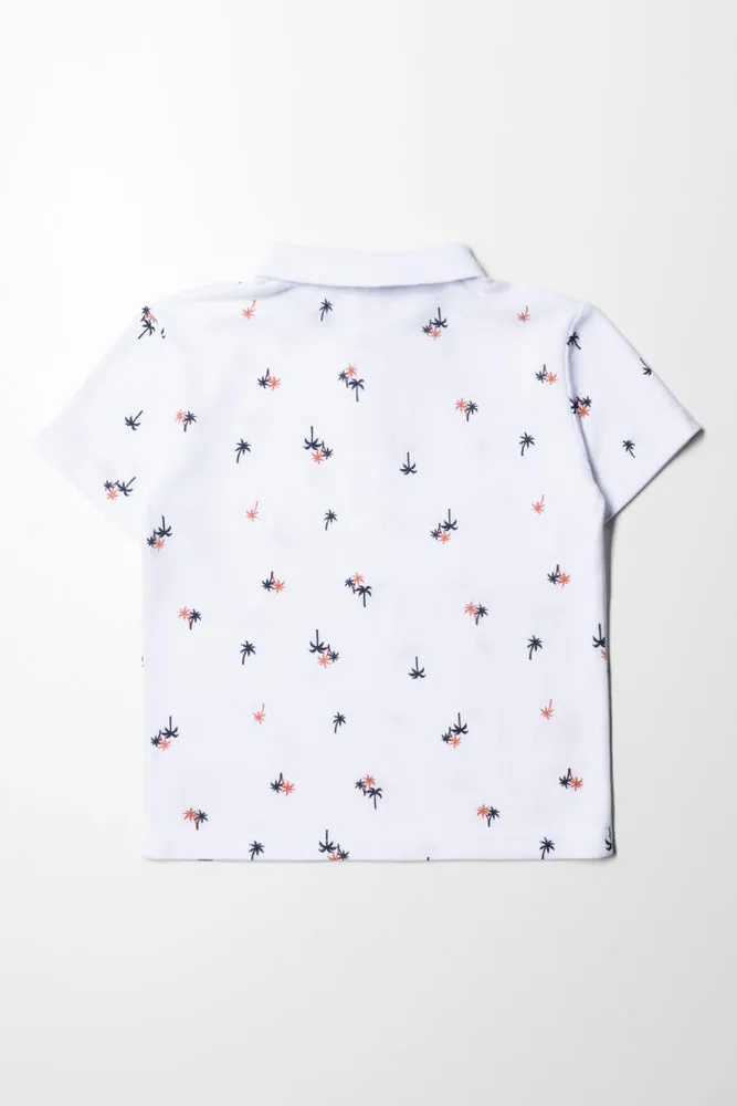 Palm Short Sleeve Golfer White sold by Ackermas product image thumbnail 4