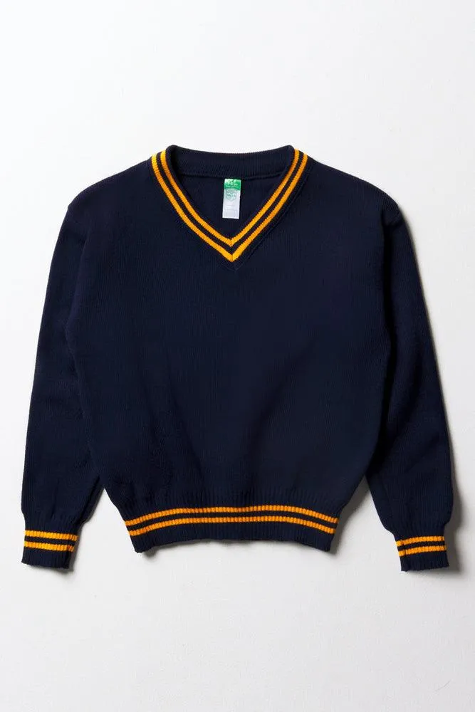 Unisex School Long Sleeve Stripe Jersey Navy sold by Ackermas