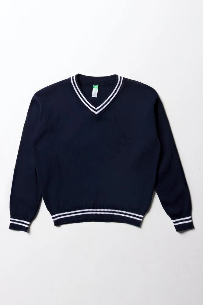 Unisex School Long Sleeve Striped Jersey Navy sold by Ackermas