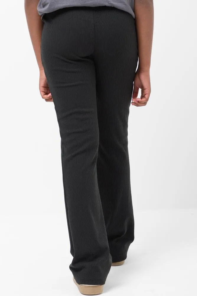 Rib Flare Leggings Black sold by Ackermas product image thumbnail 4