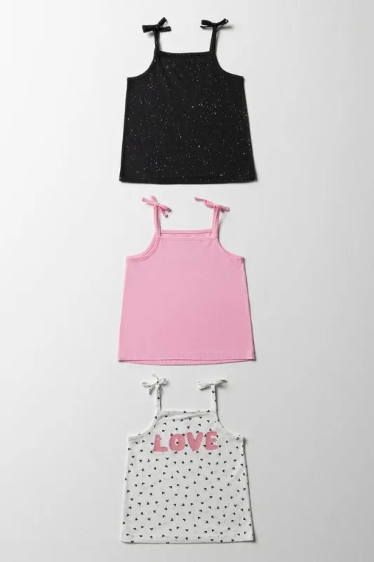 3 Pack Strappy Vests Multi sold by Ackermas