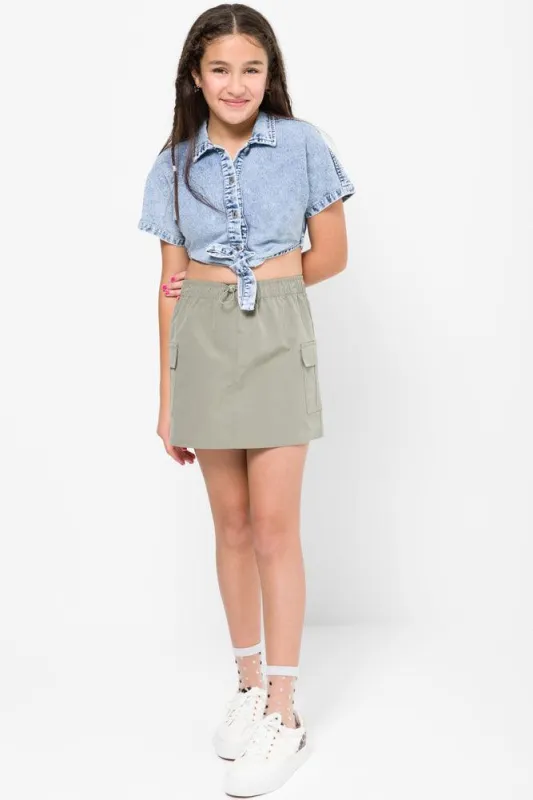 Cargo Skirt Vetiver Green sold by Ackermas