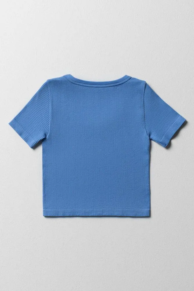 Seamless Short Sleeve T-Shirt Blue sold by Ackermas product image thumbnail 3