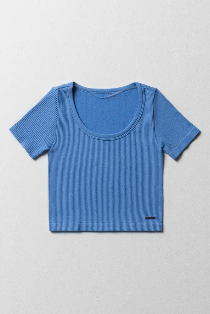 Seamless Short Sleeve T-Shirt Blue sold by Ackermas