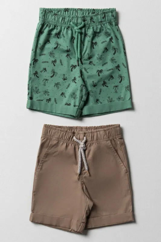 2 Pack Shorts Green & Natural sold by Ackermas