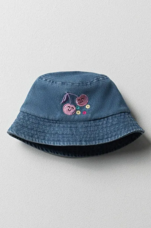 Cherry Denim Bucket Hat Blue sold by Ackermas