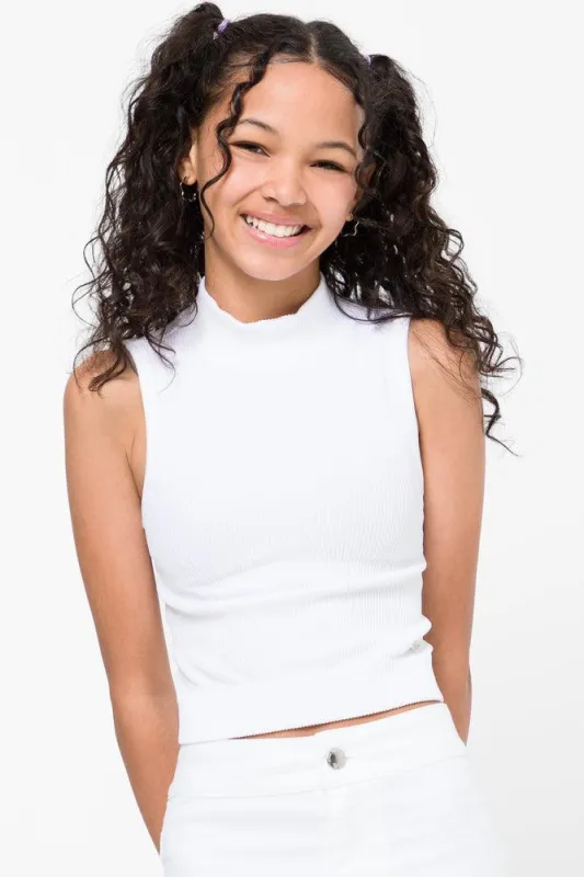 Seamless High Neck Sleeveless Top White sold by Ackermas