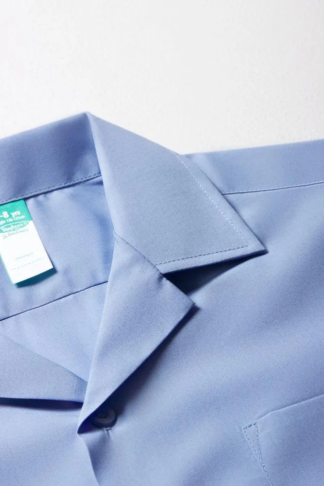 Unisex School Short Sleeve Open Neck Shirt Blue Toughees sold by Ackermas product image thumbnail 2