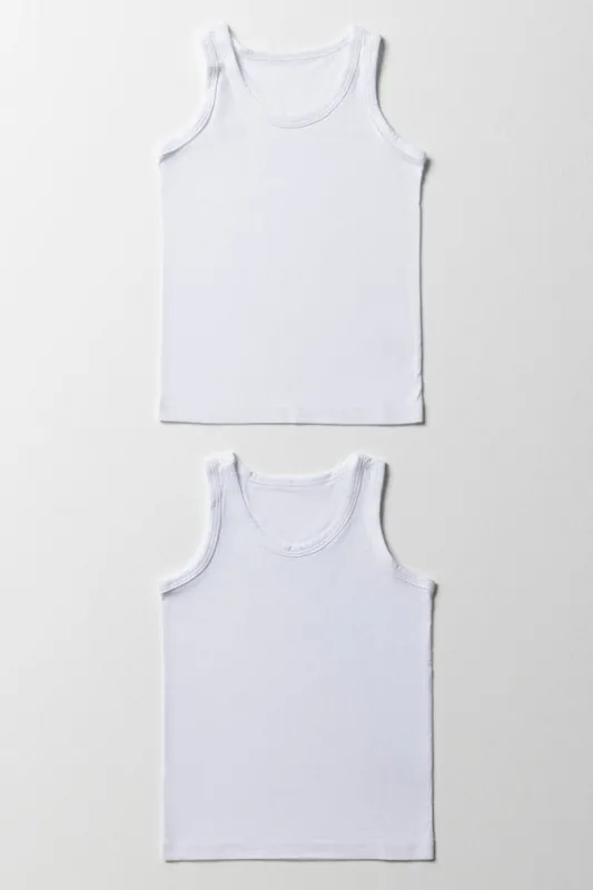 Pb 2 Pack Sleeveless Vests  White sold by Ackermas
