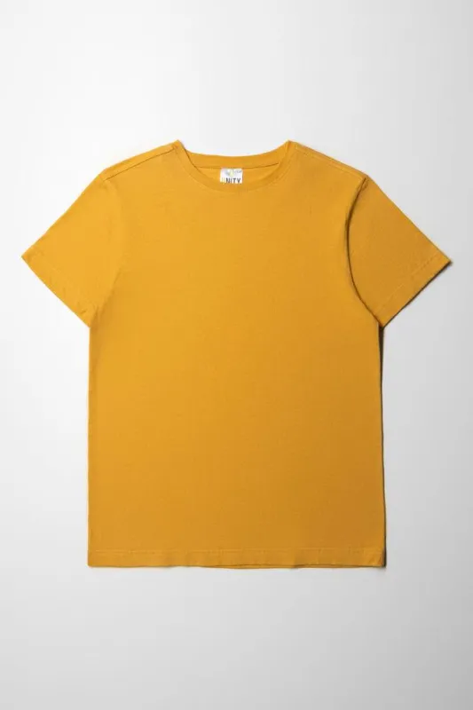 Crew Neck T-Shirt Yellow sold by Ackermas