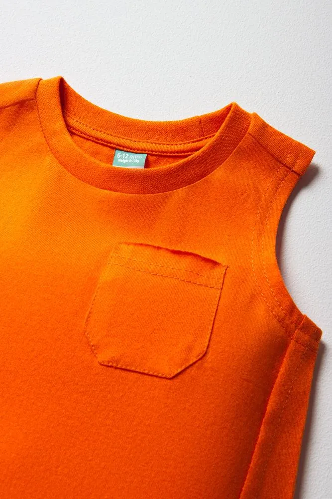 Sleeveless T-Shirt Orange sold by Ackermas product image thumbnail 2