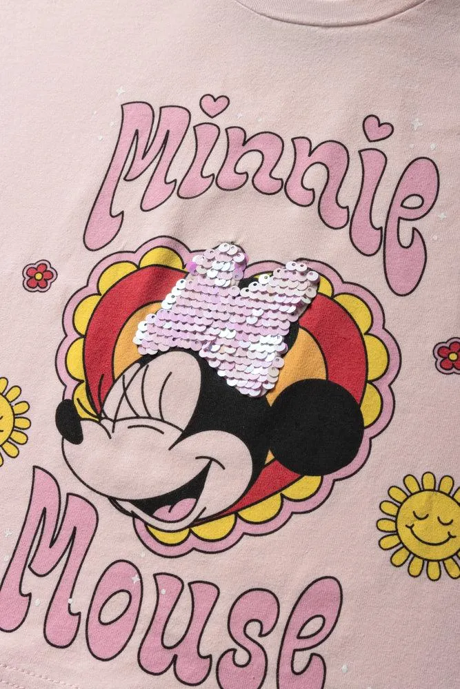 Minnie Mouse Frill Sleeve T-Shirt Pink sold by Ackermas product image thumbnail 2