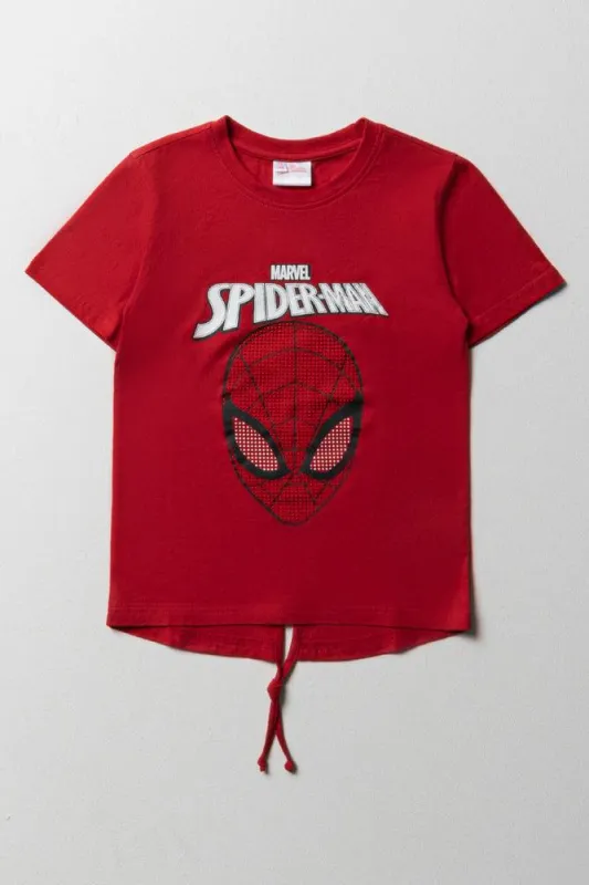 Spider-Man Tuxedo Short Sleeve T-Shirt Red sold by Ackermas