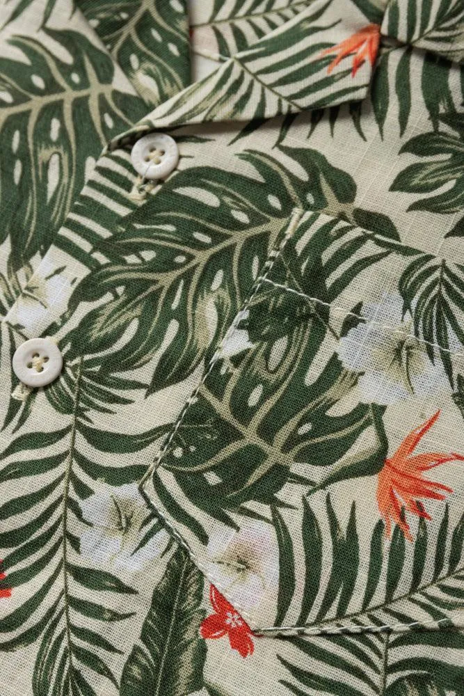 Tropical Short Sleeve Shirt Green & White sold by Ackermas product image thumbnail 2