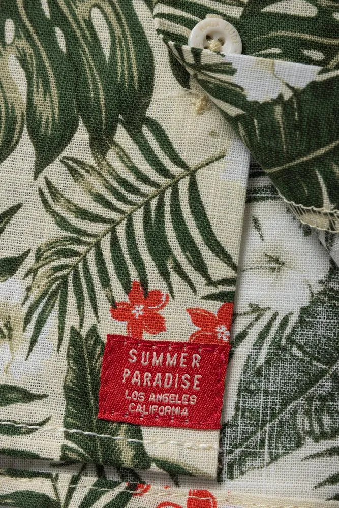 Tropical Short Sleeve Shirt Green & White sold by Ackermas product image thumbnail 3