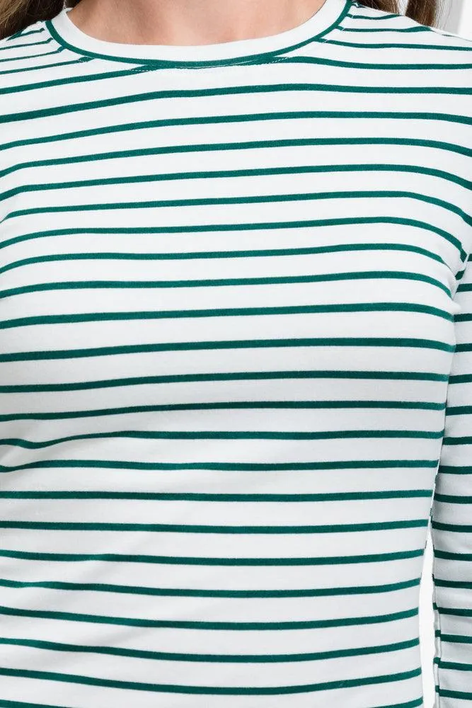 Stripe Crew Neck Long Sleeve T-Shirt Green sold by Ackermas product image thumbnail 4
