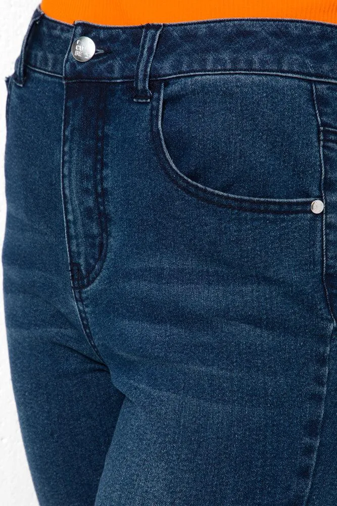 5 Pocket Skinny Denim Jeans Dark Blue sold by Ackermas product image thumbnail 4