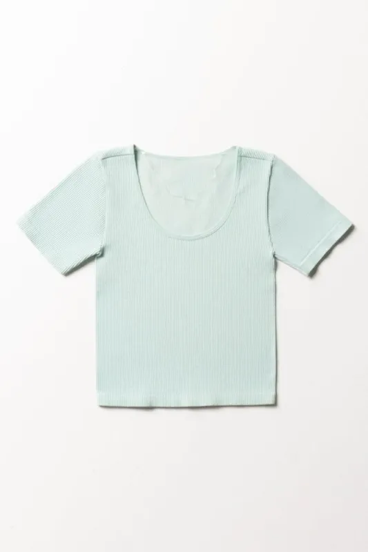 Seamless Short Sleeve T-Shirt Aqua sold by Ackermas