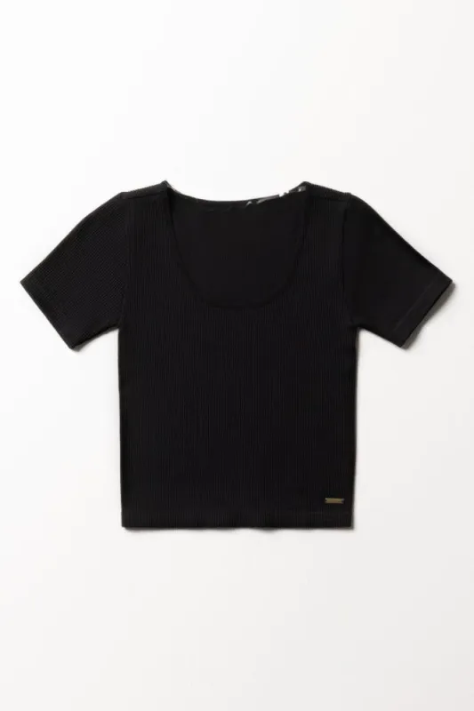 Seamless Short Sleeve T-Shirt Black sold by Ackermas
