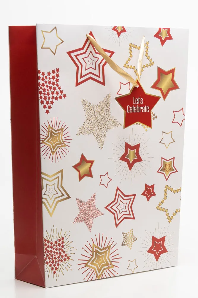 Christmas Stars Gift Bag Red sold by Ackermas product image thumbnail 2
