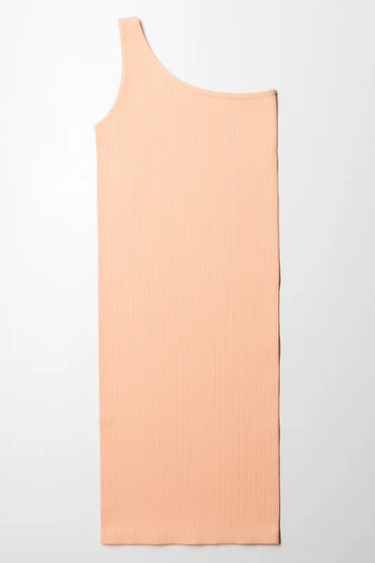 Seamless One Shoulder Dress Peach sold by Ackermas