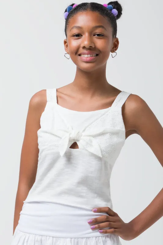 Front Tie Top White sold by Ackermas