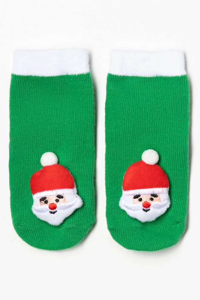 2 Pack Father Christmas Socks Green sold by Ackermas