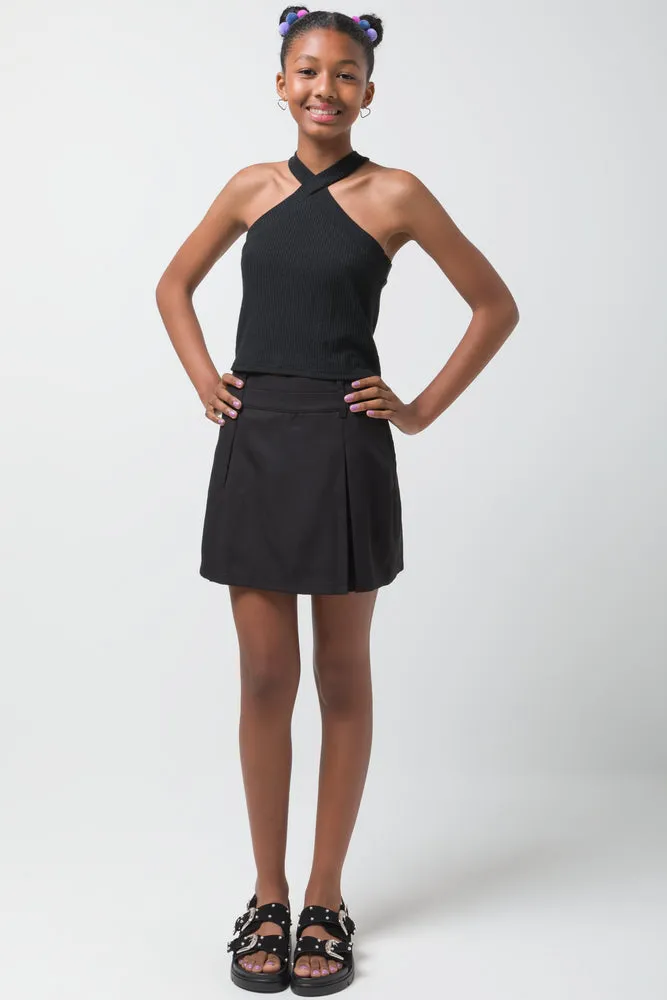 Pleated Skort Black sold by Ackermas