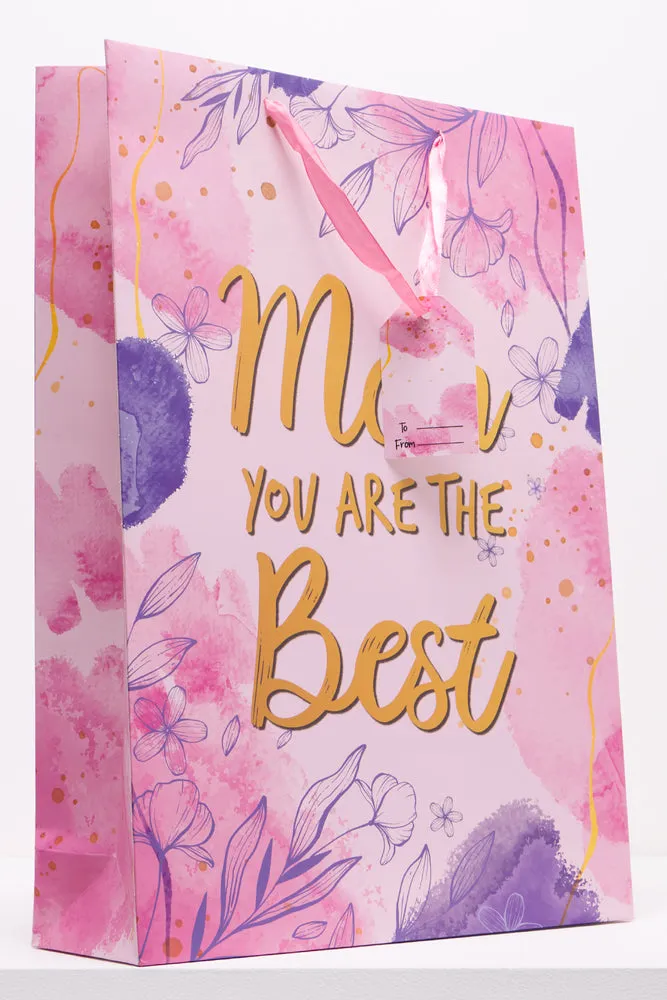 Mom You Are The Best Gift Bag Pink sold by Ackermas product image thumbnail 2