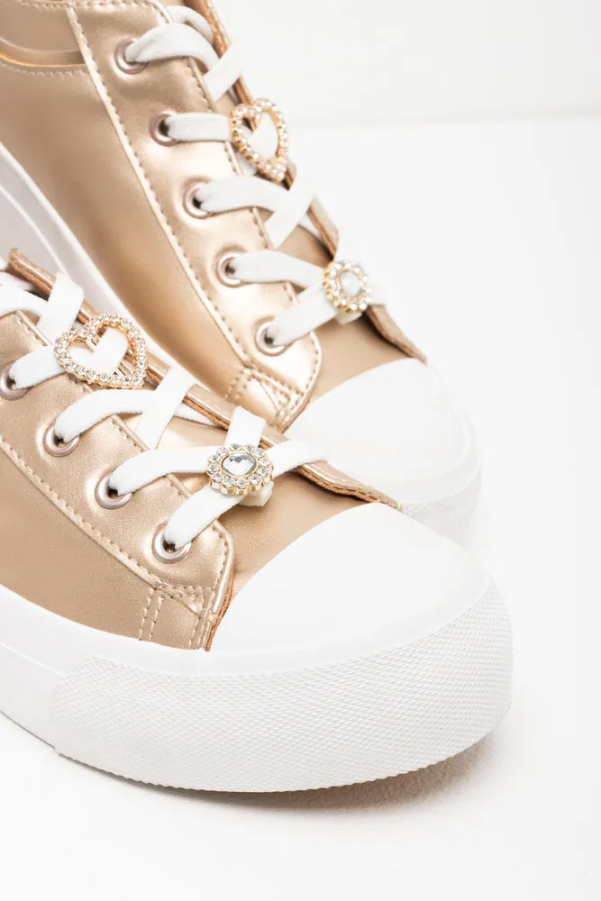 Diamante Heart Sneaker Gold sold by Ackermas product image thumbnail 3