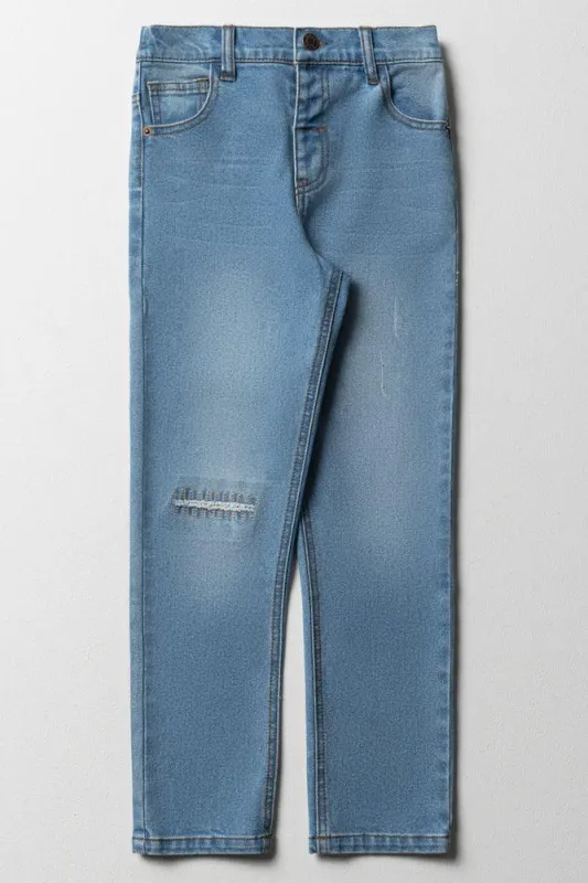 Ripped Skinny Denim Jeans Blue sold by Ackermas