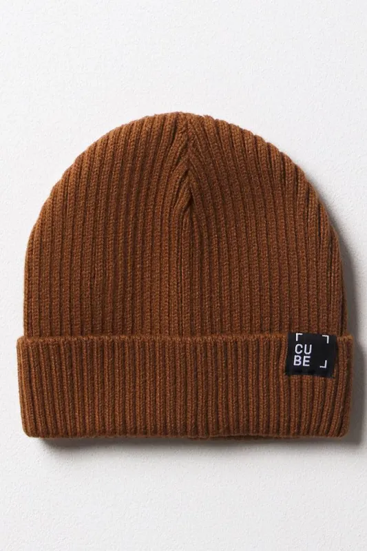 Rib Beanie Brown sold by Ackermas