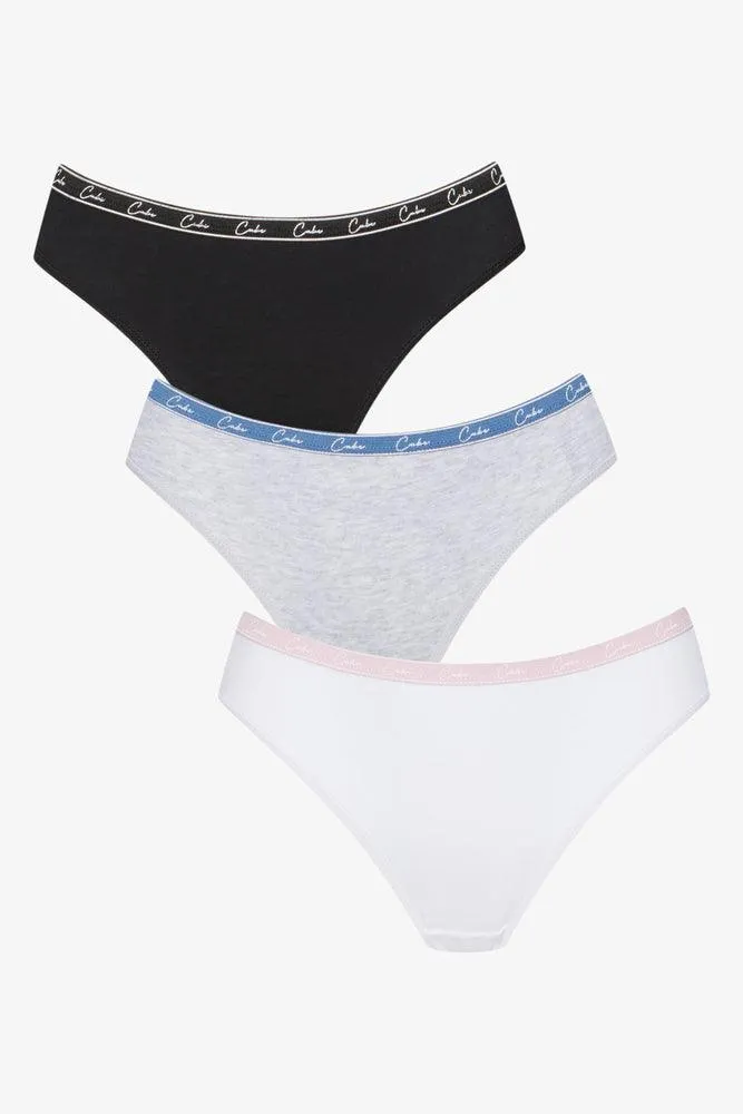 3 Pack Bikini Panties White, Grey & Black sold by Ackermas