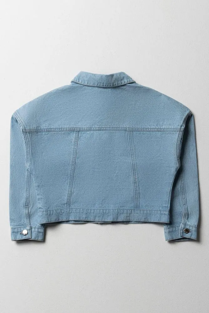 Denim Trucker Jacket Light Blue sold by Ackermas product image thumbnail 3