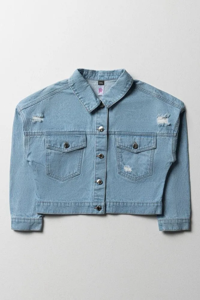 Denim Trucker Jacket Light Blue sold by Ackermas