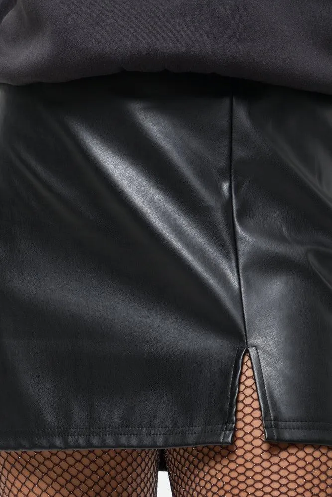 Mini Skirt With Slit Black sold by Ackermas product image thumbnail 4