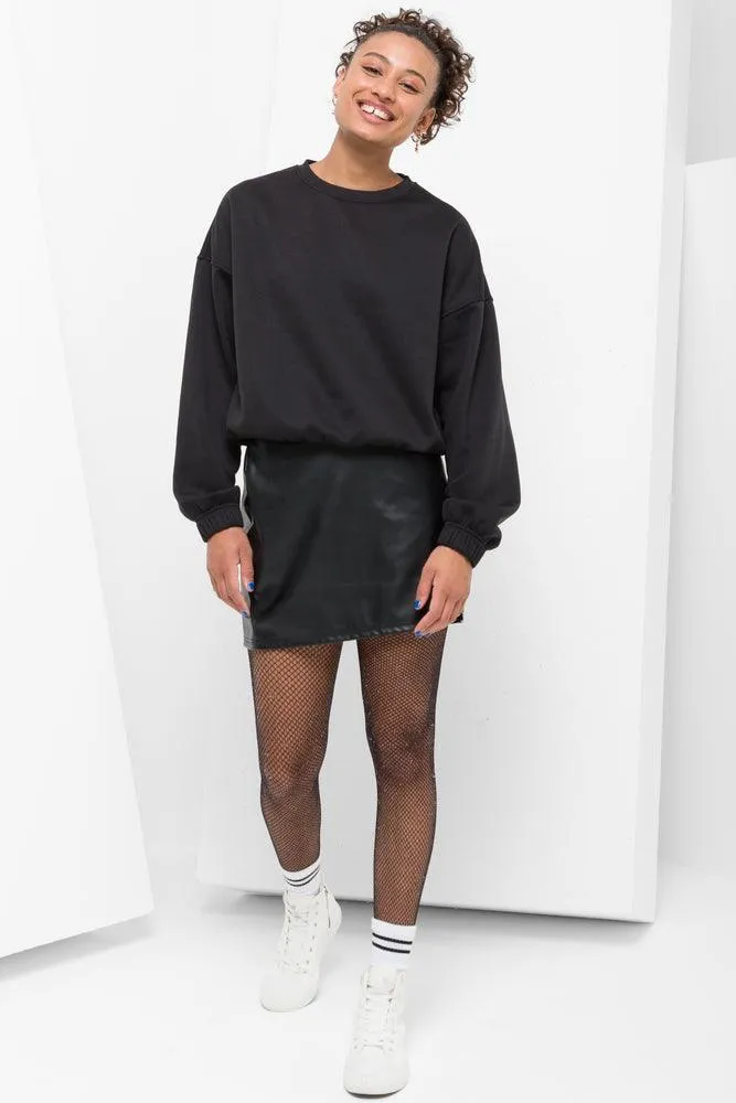 Mini Skirt With Slit Black sold by Ackermas