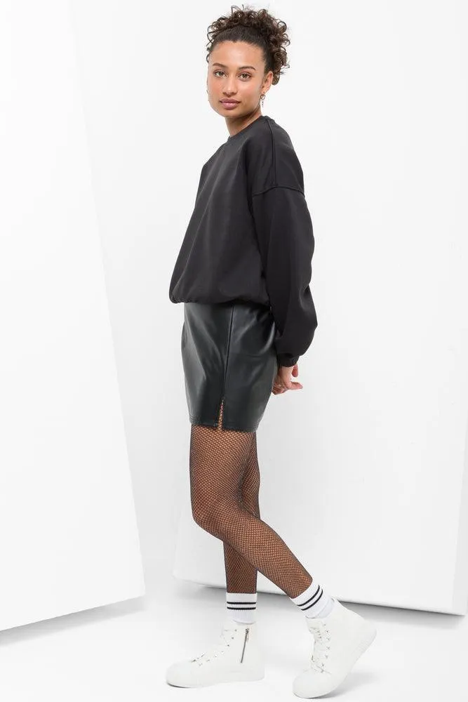 Mini Skirt With Slit Black sold by Ackermas product image thumbnail 2