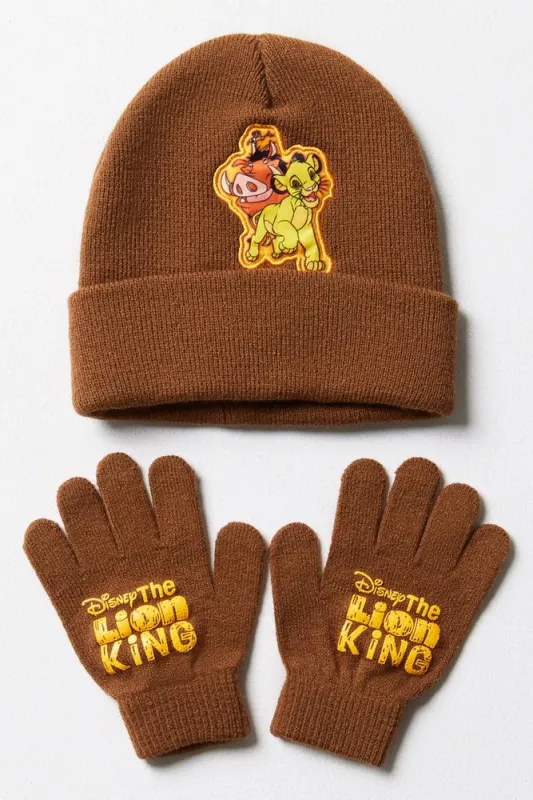 The Lion King Beanie & Gloves Set Brown sold by Ackermas