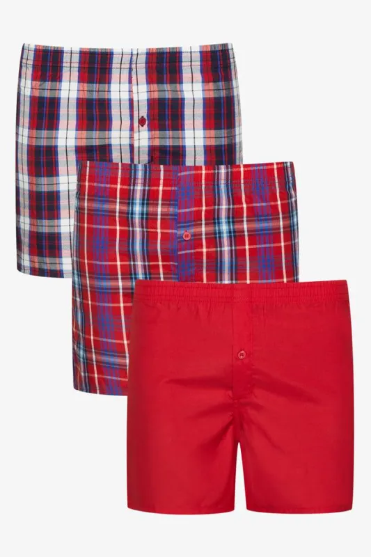 3 Pack Check Boxers Red sold by Ackermas