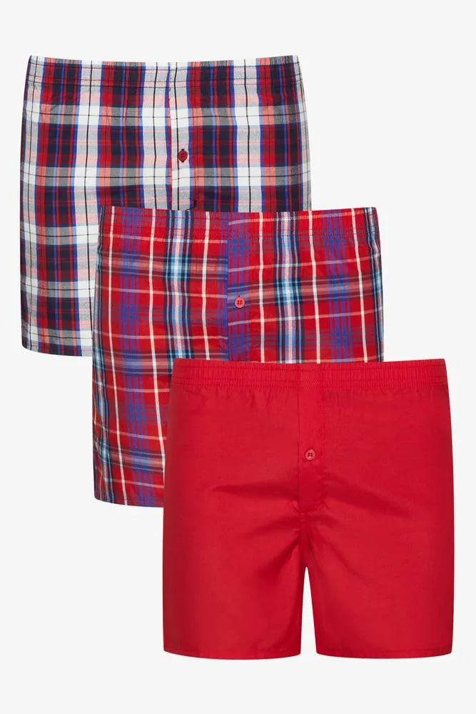 3 Pack Check Boxers Red sold by Ackermas