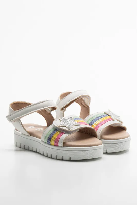 Rainbow Sandal White sold by Ackermas