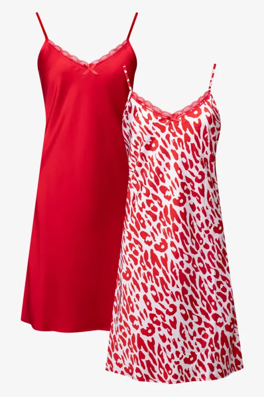 2 Pack Satin Chemise Red sold by Ackermas