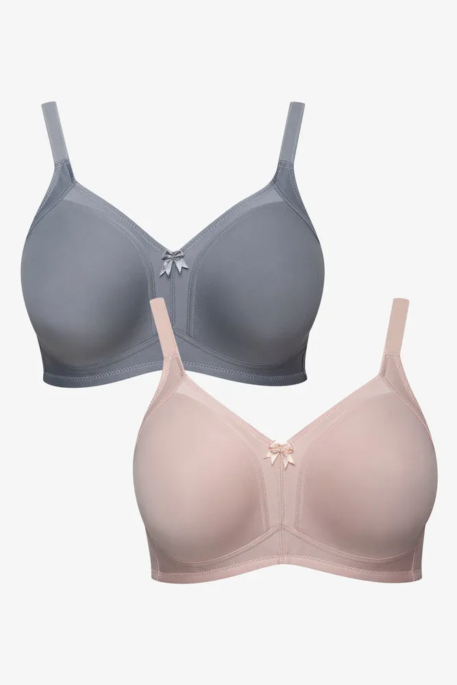 2 Pack Non Padded Wirefree Bra Pink & Grey sold by Ackermas