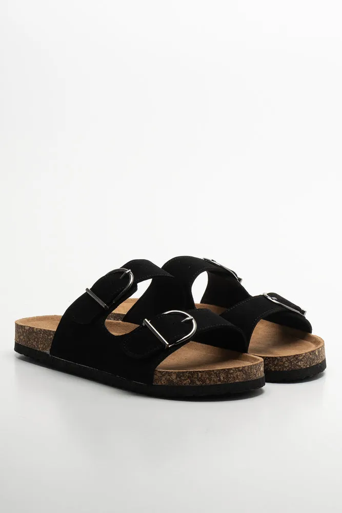 Double Band Buckle Sandal Black sold by Ackermas