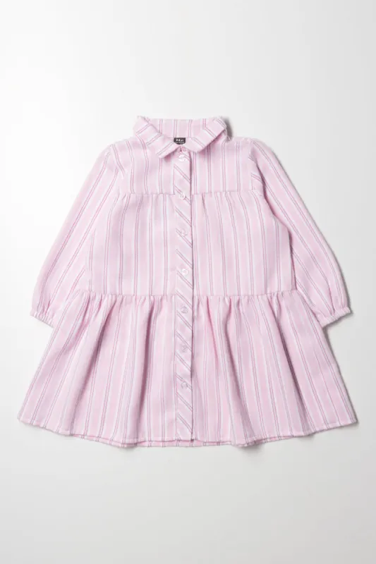 Stripe Shirt Dress Pink sold by Ackermas